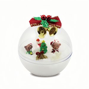 Boule de Noël en plastique 7CM/8CM transparente ouvrable, ornement suspendu avec décoration de Noël à l'intérieur - Product Image 1