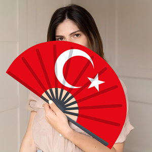 Abanicos Plegables de Plástico con la Bandera de Turquía al por Mayor, Abanico de Mano para Carnaval, Boda, Festival, Fiesta, Agencia de Viajes - Product Image 5