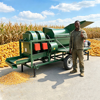 Décortiqueuse mobile multifonctionnelle pour maïs, riz, blé, millet, sorgho et soja, alimentée au diesel