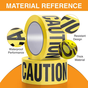 Yongyu miễn phí kích thước tùy chỉnh OEM CELLO Jumbo cuộn không có độ bám dính không thấm nước Halloween Trang trí cảnh báo an toàn <span class=keywords><strong>PE</strong></span> Vàng CAUTION <span class=keywords><strong>Tape</strong></span> - Product Image 3