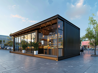 Restaurant portable sur mesure, ignifuge de classe A, insonorisation, installation rapide pour supermarché commercial extérieur