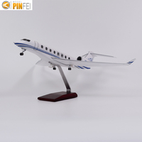 Jet Privé Gulfstream G650 Maquette d'Avion Prototype à l'Échelle 1/75 avec Support et Train d'Atterrissage Aile Fixe