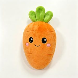 ของเล่นตุ๊กตาแครอทสีส้มยิ้มอ้วนพร้อมเสื้อใบไม้สีเขียวบลัชออนแก้มสีชมพูน่ารักหมอนยัดไส้ผักสำหรับเด็ก - Product Image 3