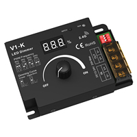 Contrôleur LED monochrome 1 canal Skydance V1-K 12-48VDC 20A RF2.4G avec bouton rotatif PWM 8kHz 16kHz et variateur de luminosité