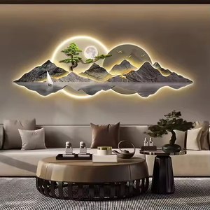 Moderne und Luxuriöse Innendekoration Malerei ab Werk – Landschafts-LED-Wandbild Hintergrund Wandbehang - Product Image 1