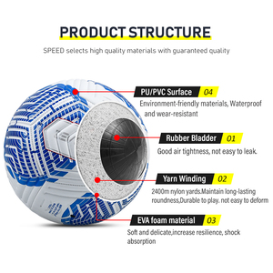 ลูกฟุตบอล SPEEDBALL 2026 รุ่นใหม่ ขนาดมาตรฐาน 5 หนัง PU คุณภาพสูง เย็บด้วยเครื่องจักร สำหรับผู้ใหญ่ แข่งขัน ภาษาอังกฤษ - Product Image 5