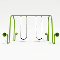 Flyingkids Balançoire tubulaire double pour enfants avec interaction sonore pour jardin et aire de jeux, à partir de 3 ans