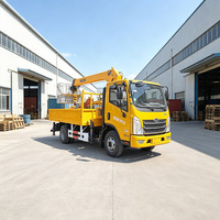 Grue de camion légère de 4 tonnes, moteur diesel, boîte de vitesses, vitesse maximale de 89 km/h, flèche télescopique, hauteur de levage de 11,2 m pour la construction