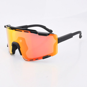 Gafas de sol polarizadas para ciclismo, lentes de espejo con montura completa, a prueba de viento, correa ajustable, gafas deportivas multifuncionales - Product Image 3
