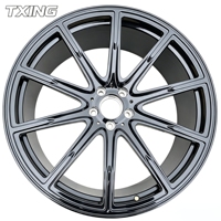 Nouvelles jantes de voiture en alliage d'aluminium 6061-T6 forgées sur mesure de 22 pouces, finition chrome noir brillant, ET 40 mm, ajustement universel