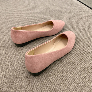 Zapatos planos de gamuza para mujer, zapatos de tacón bajo puntiagudos de Color sólido, zapatos de tela viejos de Beijing para perezosos - Product Image 5