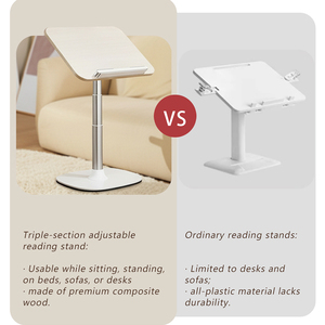 Porte-livres décoratif OEM, présentoir de livres de <span class=keywords><strong>bibliothèque</strong></span>, présentoir de livres en bois rotatif, mini présentoir de livres pliable, lecture - Product Image 3