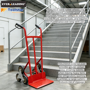 <span class=keywords><strong>Chariot</strong></span> à main industriel robuste à 6 roues pour monter les escaliers, capacité de charge de 550 lb, avec roues pleines de 6 pouces pour le <span class=keywords><strong>d</strong></span>éplacement <span class=keywords><strong>d</strong></span>'appareils électroménagers - Product Image 6