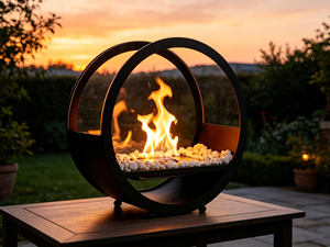 Fabbrica OEM/ODM Mini vendita calda pozzo del fuoco semicerchio da tavolo <span class=keywords><strong>bioetanolo</strong></span> combustibile in metallo caminetto interno esterno vera fiamma riscaldatore - Product Image 3