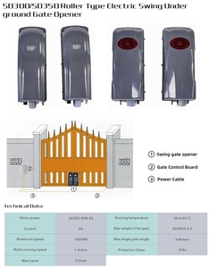 SD300/SD350 Type de rouleau oscillation électrique sous l'ouvreur de porte au sol Machine automatique d'ouverture de porte moteur électrique à Double ouverture - Product Image 3