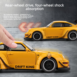 Modellino Auto Sportiva Die-Cast 1:22 RWB in Lega con Suoni e Luci, Funzione di Ritorno a Molla, Doppia Aletta Posteriore in Lega - Giocattolo per Bambini, Esposizione, Regalo - Product Image 2