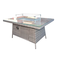 Table de salon de jardin pliable en métal et rotin, style moderne, imperméable et durable
