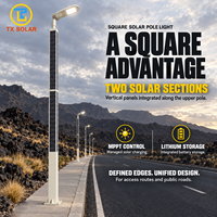 Fabricant de lampadaires solaires carrés, lampadaires solaires extérieurs personnalisés avec batterie longue durée