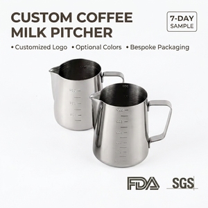 Brocca per Latte in Acciaio Inox 304 da 350ml con Misurazioni per Barista, <span class=keywords><strong>Arte</strong></span> del Caffè e <span class=keywords><strong>Espresso</strong></span> - Product Image 1