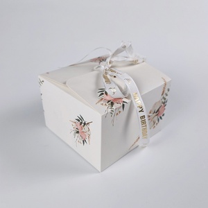 Sunshine Wholesale Wedding Birthday Cake <b>Box</b> Biodegradable Food Grade Sweet Ivory Cardboard Cake <b>Box</b> with Logo - Product Image 6