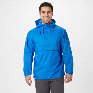 Latest Arrival Men's Waterproof Anorak <b>Cycling</b> Rain Jacket Pullover Windbreaker Raincoat Quarter Zip up Hooded Rain Jacket - Product Image 1