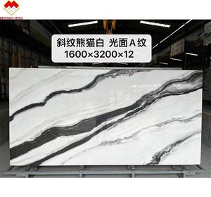 Azulejos de porcelana efecto mármol Panda mármol blanco con vetas negras paneles de <span class=keywords><strong>piedra</strong></span> sinterizada para azulejos de <span class=keywords><strong>pared</strong></span> y suelo - Product Image 1
