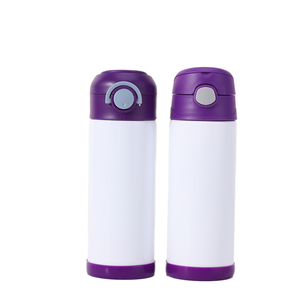 Vaso de acero inoxidable RTS de 12oz para niños, botella de agua de sublimación, tapas abatibles de colores mezclados para bebidas frías y calientes, ideal para espalda - Product Image 1