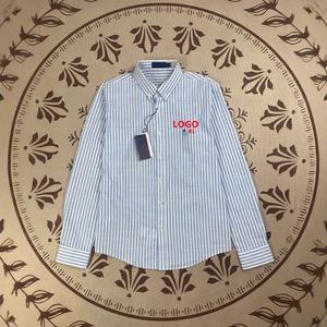 <span class=keywords><strong>Camicia</strong></span> Formale a Righe a Maniche Lunghe 100% Cotone per <span class=keywords><strong>Uomo</strong></span> # <span class=keywords><strong>Camicia</strong></span> Casual con Bottoni e Logo Ricamato RL # RL-2249 - Product Image 3