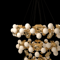 Moderne Simple Fer Or Lustre luxe Lustre Lumières hauts plafonds Lampes pour Restaurant Escalier Salon Décoratif