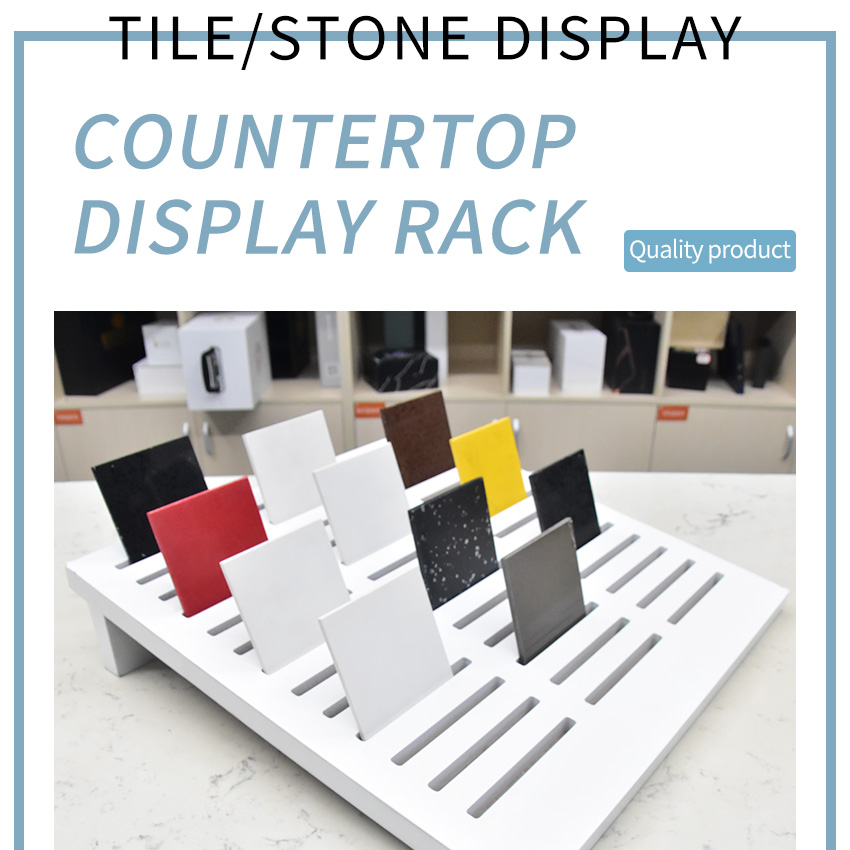 Hot Sale Mdf Sample Quartz Tabletop Racks Granite Countertop Ceramics Stand Factory Wooden Desktop Stone Tile Display Rack