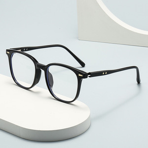 Monturas de Gafas Rectangulares de Estilo Coreano para Mujer, Metales TR, Montura Completa, Lentes de PC con Protección Anti Luz Azul, YC8009-D1 - Product Image 1