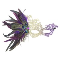 Masque de mascarade respirant en dentelle à plumes Maeaccx, accessoires pour fête d'Halloween pour femmes, bal vénitien et carnavals (noir)