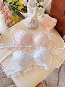 Japanese Style Women's Thin Strap Lace Anti-Sagging Push-Up Bra &amp; Brief Sets Sweet Pure Desire Collection for <strong>Small</strong> <strong>Chest</strong> - Product Image 3