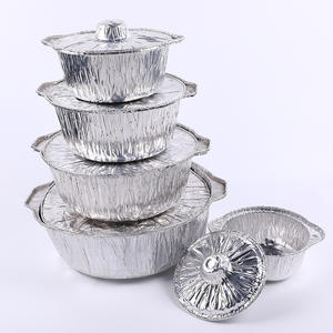 Ollas de cocina desechables de aluminio de gran capacidad para trabajo pesado con tapas, ollas de papel de aluminio, olla de papel de aluminio con tapa - Product Image 3