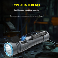 Lampe torche tactique personnalisable 2500LM, longue portée, rechargeable par Type-C, étanche IP68, en aluminium, LED, pour le camping et les situations d'urgence