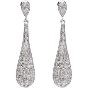 Pendientes de Diamantes Ornaatis, 1.06 Quilates en Total, Corte Redondo, Plata de Ley 925, Color G-H, Claridad I, Engaste de Garras, Joyería para Boda - Product Image 2