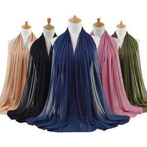 132 Цвета жоржет плотный шифон хит продаж Простой шифон хиджаб шарфы женские мусульманские шали исламские 180*70 в наличии - Product Image 6