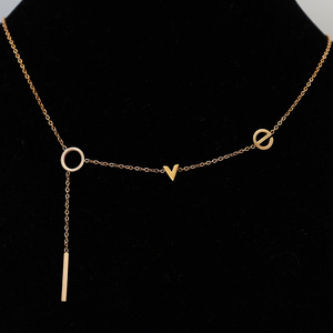 Love Letter Necklace 18K Gold Plated Titanium Steel Clavicle Chain Women Fashion Jewelry Gift - Product Image 4