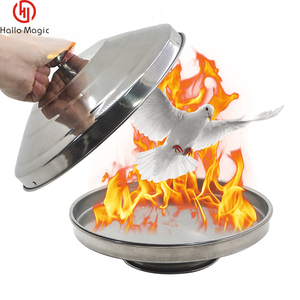 Juego de accesorios de escenario para espectáculo de magia profesional: Brazier de acero inoxidable plateado de doble capa, modelo Becomes Dove Pot - Product Image 3
