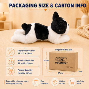 Peluche réaliste de bouledogue, jouet pour chien, animal en peluche doux, cadeau de haute qualité, logo personnalisé OEM, vente en gros - Product Image 6