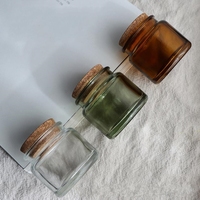 Frascos vacíos para velas de vidrio transparente verde ámbar de 100ml con tapa de corcho DIY velas taza recipiente contenedores embalaje