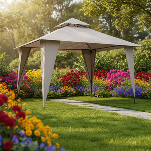 Pergola <span class=keywords><strong>Bennos</strong></span> Garden en PVC et polyester, revêtement en poudre PVC, écologique, imperméable, 3,5 x 3,5 m, multicolores, avec trou de ventilation - Product Image 6