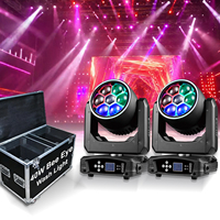 Luz de escenario móvil Bee Eye 7x40W con anillo LED RGBW, zoom, DMX512 para fiestas, eventos, bodas y DJ