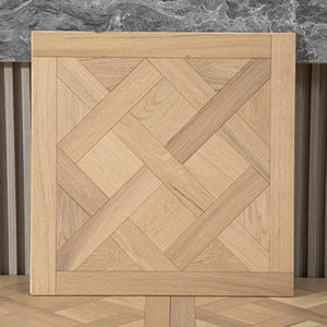 Parquet AVANTIMORA multicouche en chêne laqué blanc laiteux, qualité AB, durable, système T&G, 15 mm, certifié FSC CE, style Versailles, non fini, pour sous-sol - Product Image 1