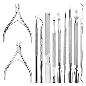 Nail suppliers cuticle trimmer with cuticle pusher New wholesale stainless steel nail cuticle trimmer nipper set