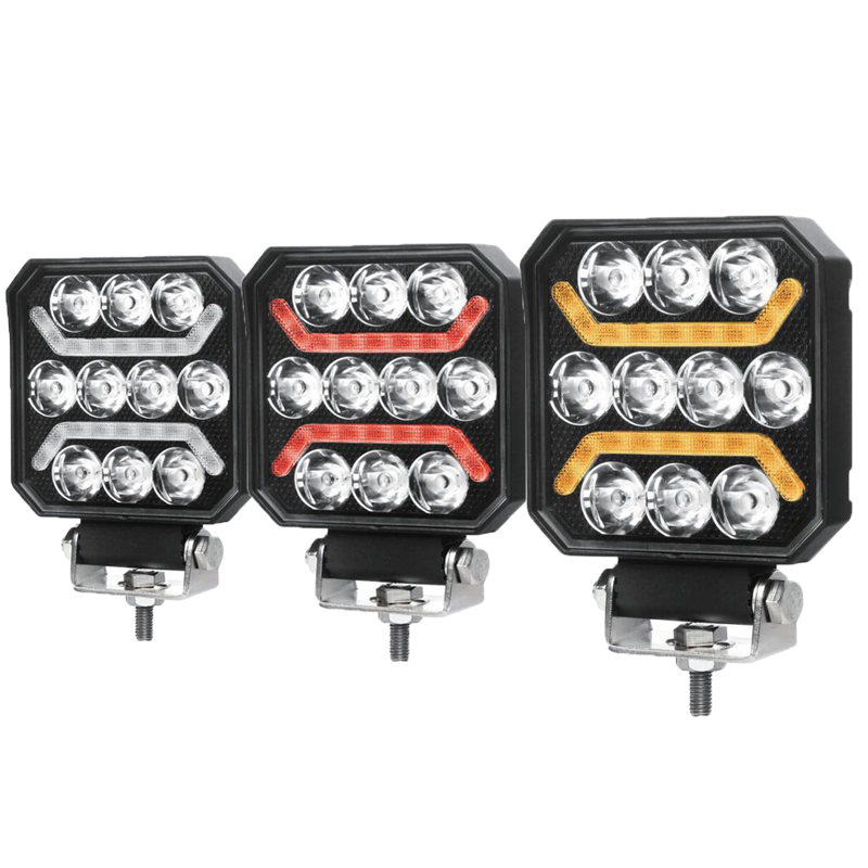 2024 AURORA New 15W 1500LM Spot Beam With White Yellow Red DRL Strobe Warning LED Work Light