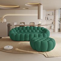 Canapé sectionnel moderne KingTop Home Football pour salon, rembourré, orange, deux places