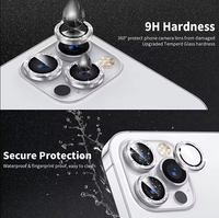 Protection d'écran en verre diamanté pour objectif d'appareil photo mini à prix réduit pour iPhone 6 7 8 Plus 11 14 13 15 Pro Max