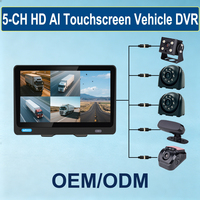 Kit de Seguridad Universal para Vehículos con 5 Cámaras, Sistema de Monitoreo MDVR con Visión AI y Voltaje Amplio de 9-36V para Camionetas Comerciales, Remolques y Montacargas