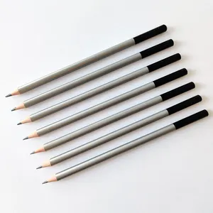 学校定制标志木制铅笔4H 2H HB 2B 4B 6B石墨铅铅笔散装素描文具